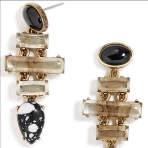 BaubleBar Tahitian Black Stone & Crystal Earrings